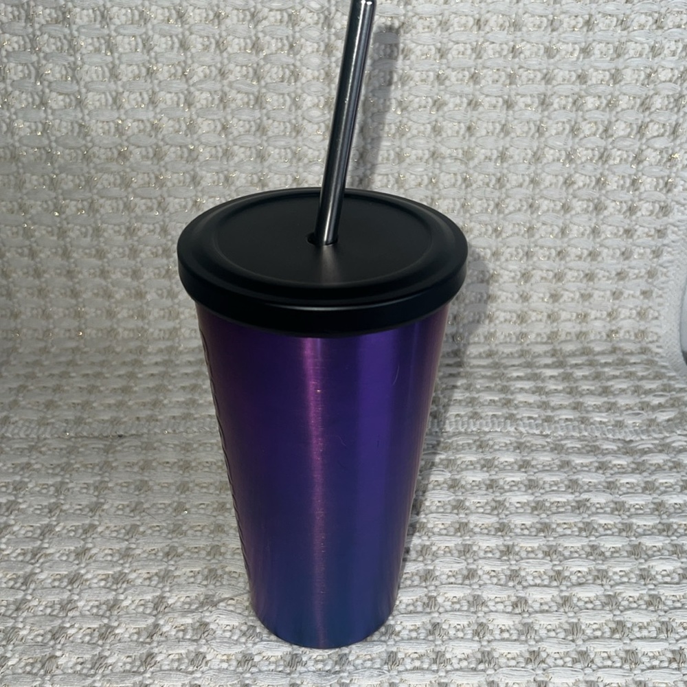 Starbucks Iridescent Blue Purple Stainless Steel Cold Tumbler 16oz RARE HTF - Picture 3 of 9